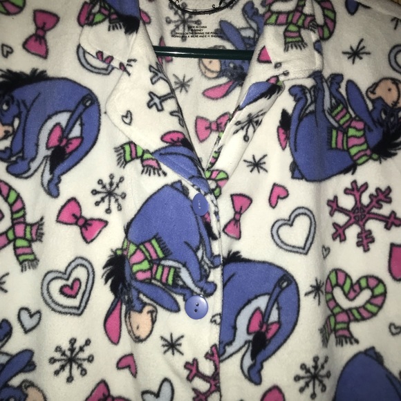 Disney “Eeyore” winter holiday snowflake 2 piece fleece pajama set size XL - Picture 3 of 4